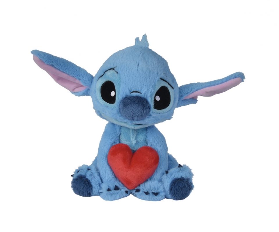  peluche stitch avec coeur bleu rouge 25 cm 